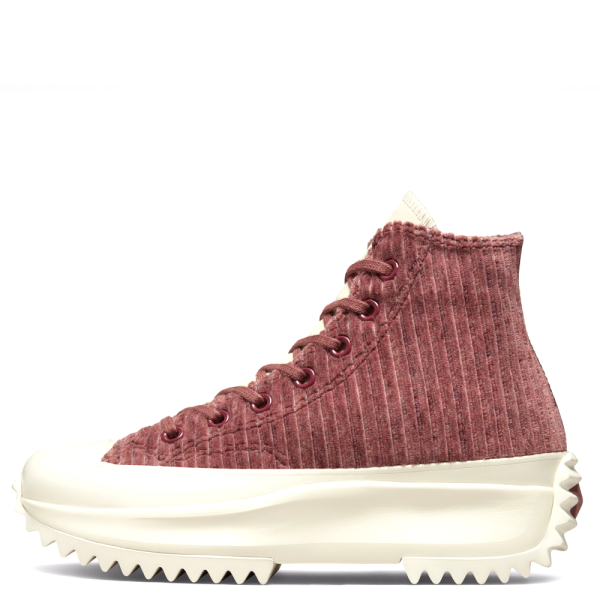 Converse Run Star Hike Platform Striped Knit Dark Wine/Saddle/Egret High